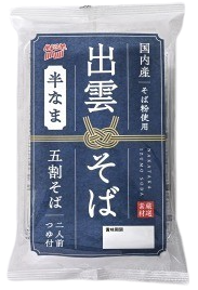 国産そば粉使用　出雲そば五割半生